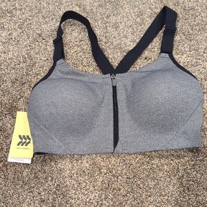 All in Motion Women's Black and Gray Sports Bra 34C